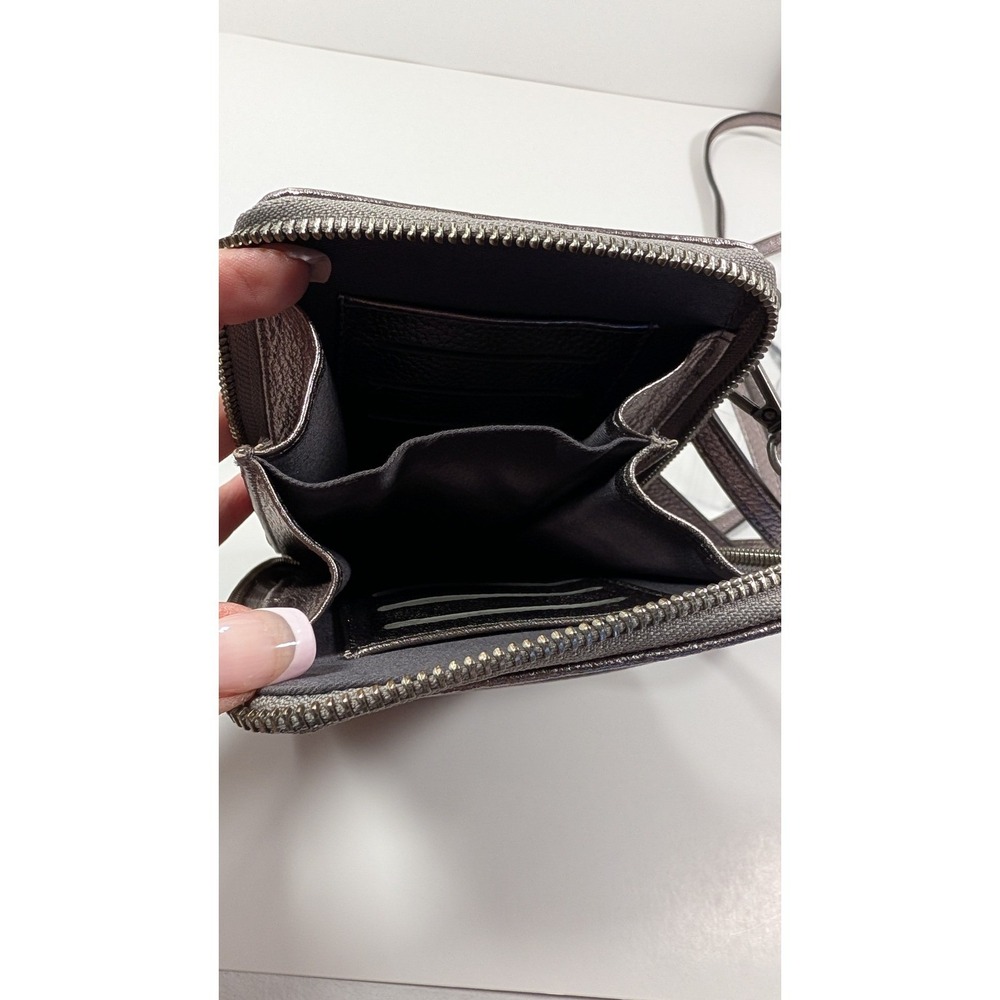 Metallic Gunmetal Leather Crossbody JJill - Picture 5 of 7